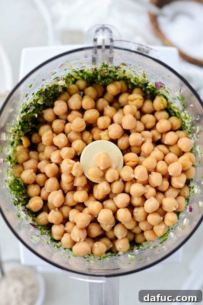 Air-Fried Falafel Perfection 7 add chickpeas to food processor