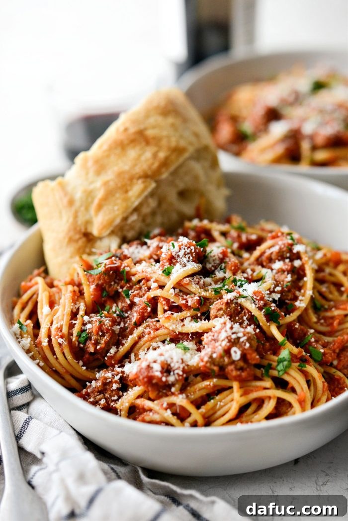 Slow Roasted Spaghetti Sauce 21 Another perspective of the freshly made slow baked spaghetti, showcasing its rich texture.