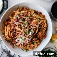 Slow Baked Spaghetti Sauce with pasta