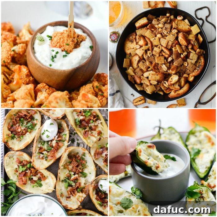 50 Ultimate Game Day Recipes 3 A vibrant collage showcasing a variety of mouth-watering game day appetizers and snacks, perfect for sharing.