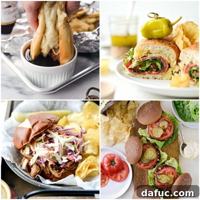 50 Ultimate Game Day Recipes 4 A delicious assortment of burgers, sliders, and sandwiches ideal for game day gatherings and hungry fans.