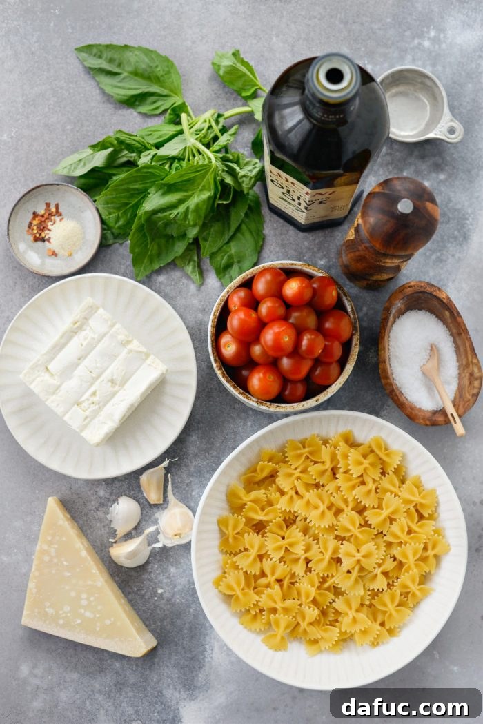 Blistered Tomato Feta Pasta 4 Ingredients for Baked Feta Pasta with Burst Cherry Tomatoes