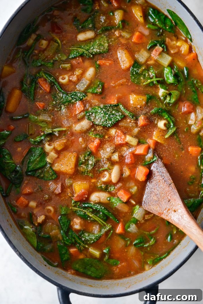 Ina Garten's Cozy Winter Minestrone 19 Tasting and seasoning the soup