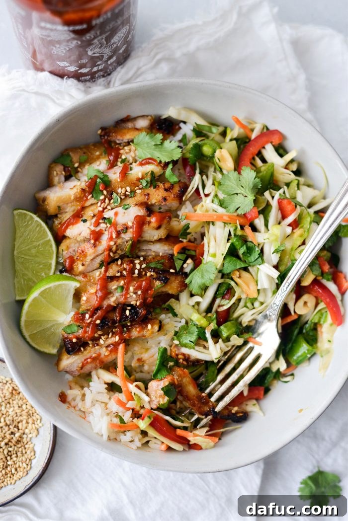 Aromatic Lemongrass Chicken 3 Lemongrass Chicken bowl with rice and vegetables