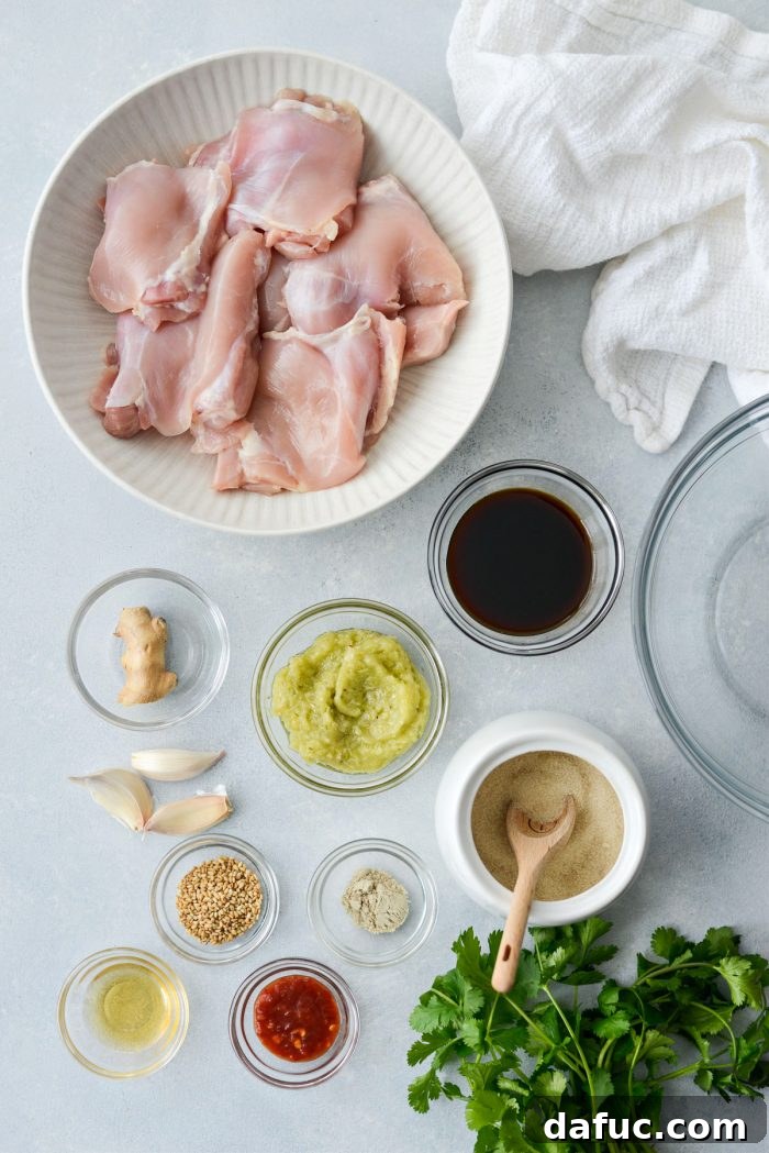 Aromatic Lemongrass Chicken 4 Lemongrass Chicken marinade ingredients laid out