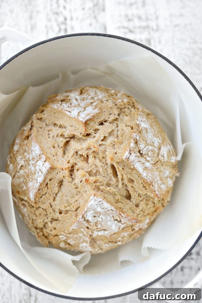Hearty Irish Hearth Bread 13 Uncovered Irish Soda Bread continuing to bake in the Dutch oven for a golden finish