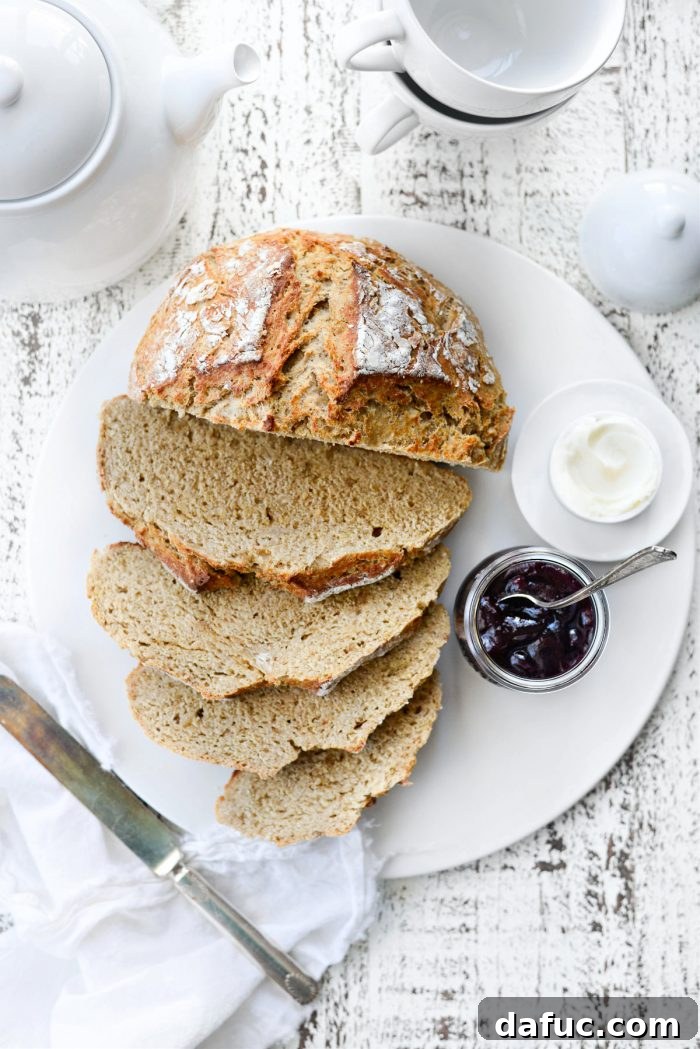 Hearty Irish Hearth Bread 17 Sliced Irish Soda Bread revealing its soft, tender interior