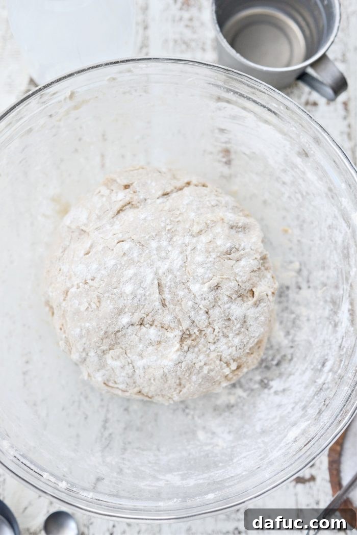 Hearty Irish Hearth Bread 10 Irish Soda Bread dough shaped into a ball and lightly dusted with flour