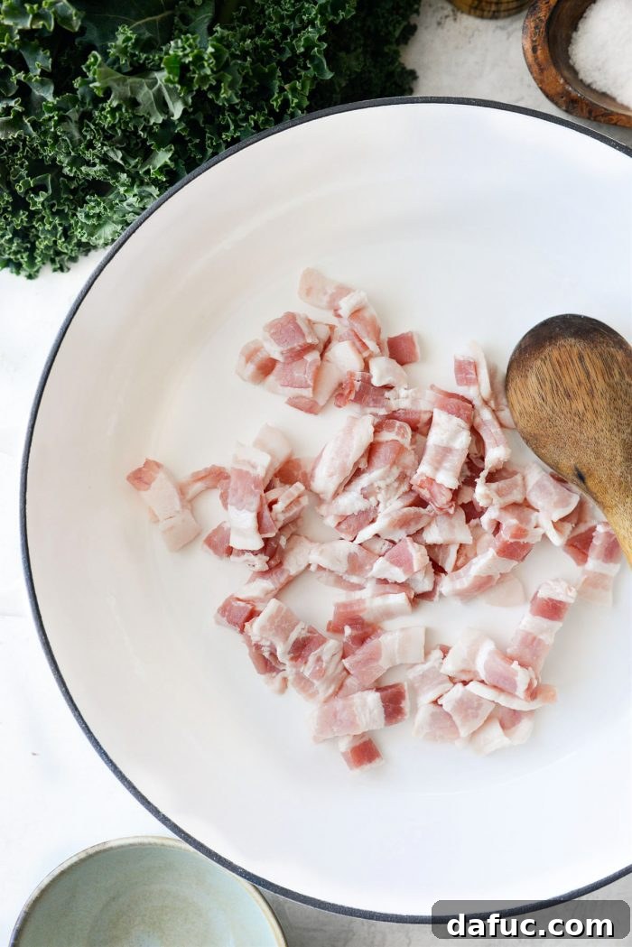 Colcannon Irish Comfort Mash 12 bacon in a skillet