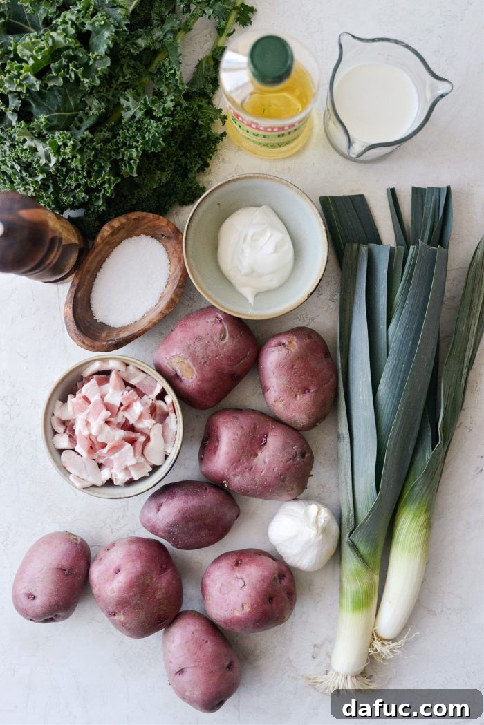 Colcannon Irish Comfort Mash 4 Colcannon (Irish Mashed Potatoes) ingredients