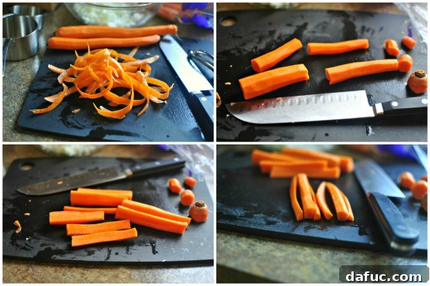 Hearty Plant-Based Lentil Stew 14 Prepping carrots for dicing