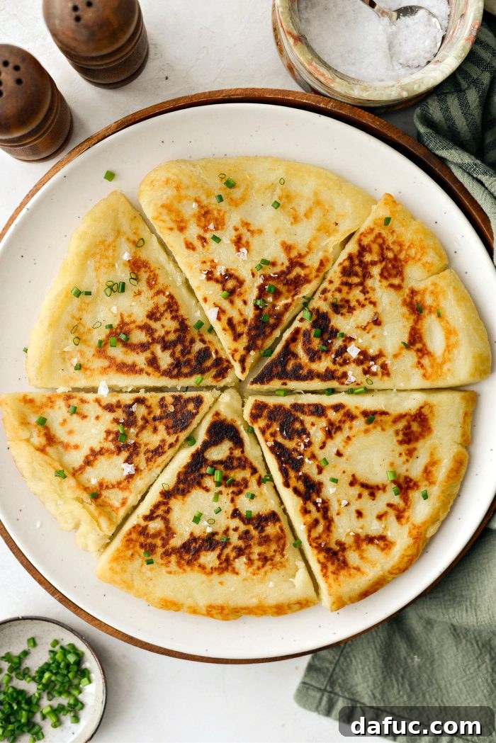 25+ Delicious St. Patrick's Day Recipes 3 Close-up of golden Irish Potato Farls, a traditional Irish breakfast item, on a plate