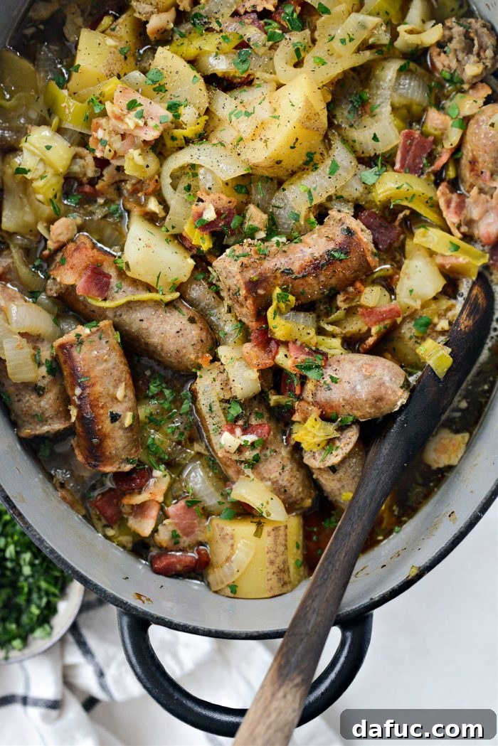25+ Delicious St. Patrick's Day Recipes 23 Hearty Dublin Coddle with sausages, potatoes, and onions in a broth