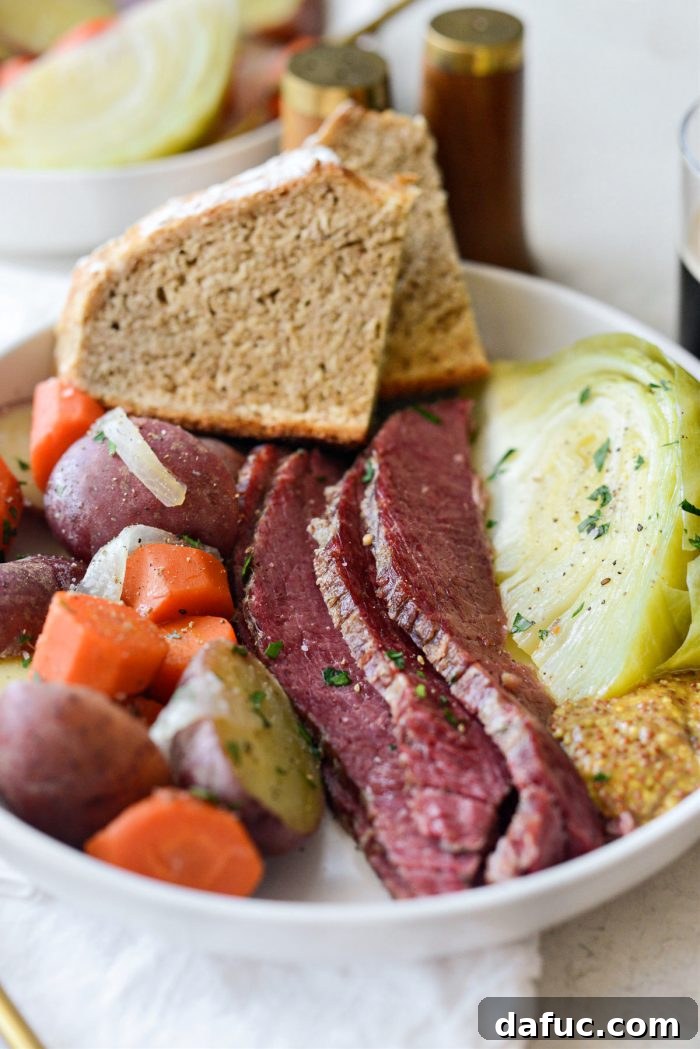25+ Delicious St. Patrick's Day Recipes 25 Traditional Corned Beef and Cabbage (Irish Boiled Dinner) spread with tender meat and vegetables