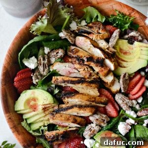 close up of Strawberry Goat Cheese Spring Salad