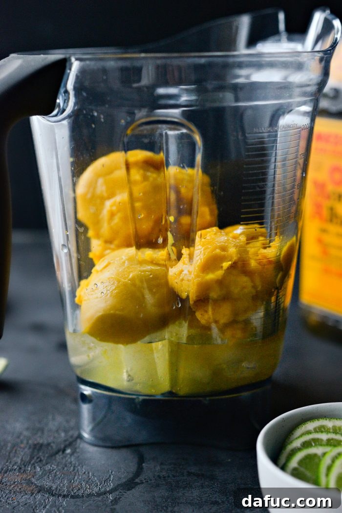 Smoked Mango Swirl 15 ingredients in blender