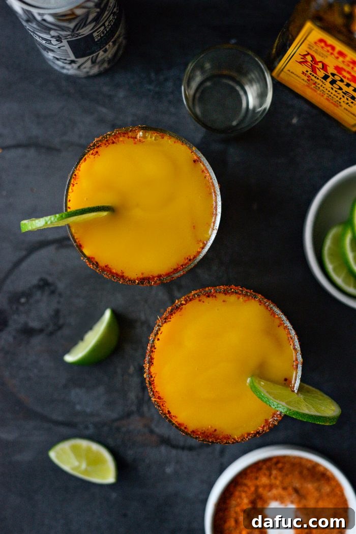 Smoked Mango Swirl 3 Mango Mezcal Margarita Slush