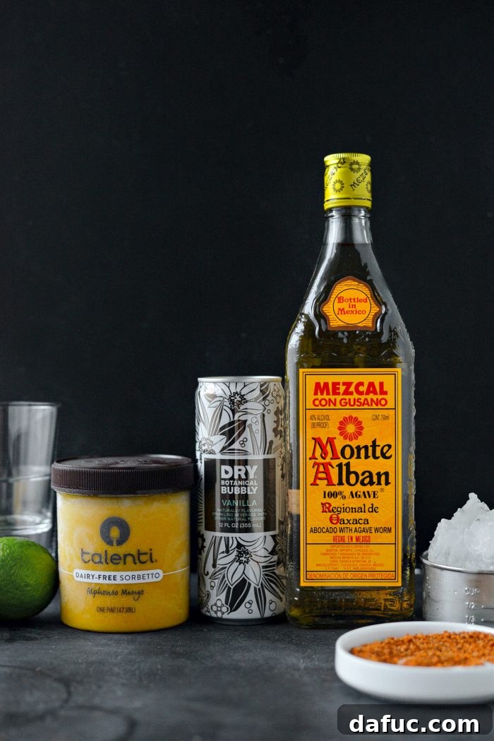 Smoked Mango Swirl 4 Ingredients for Mango Mezcal Margarita Slush