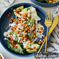 Air Fryer Buffalo Chickpea Caesar Salad