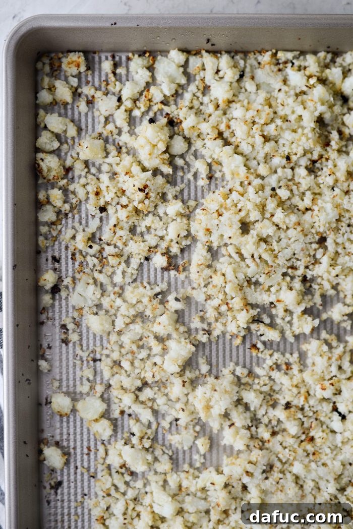 Golden Roasted Cauliflower Tabbouleh 9 Cooled roasted cauliflower rice