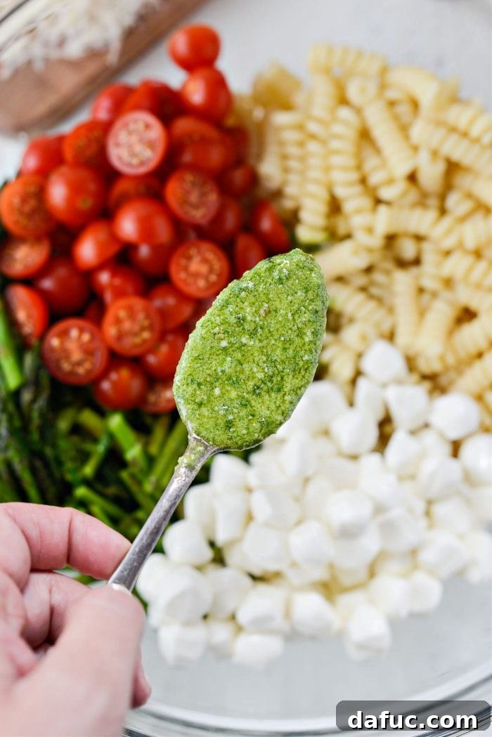 spoonful of homemade pesto