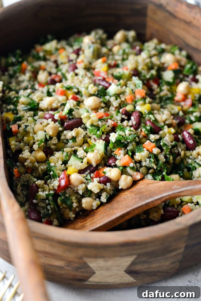 Close-up of Confetti Picnic Salad with Lemony Dijon Dressing