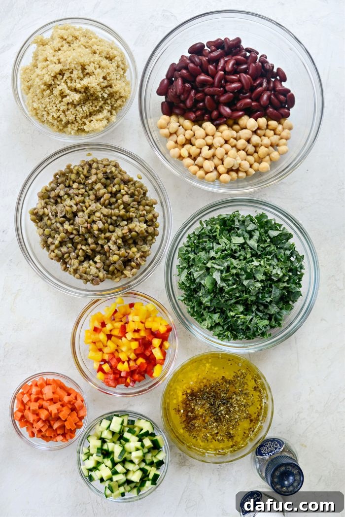 Assortment of Fresh Ingredients for Confetti Picnic Salad