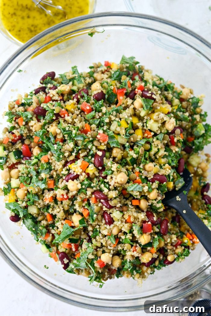 Colorful Mixed Confetti Picnic Salad Before Dressing