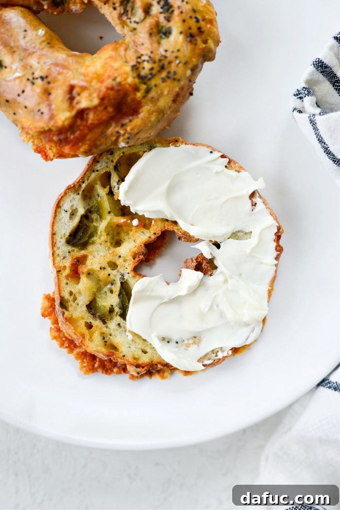 Kickin' Air Fryer Jalapeño Cheddar Bagels 2 Air Fryer Jalapeno Cheddar Bagels