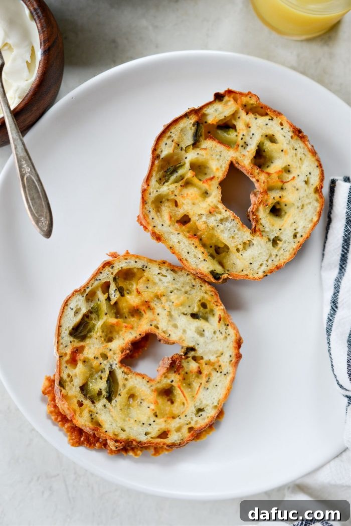 Kickin' Air Fryer Jalapeño Cheddar Bagels 23 toasted Air Fryer Jalapeno Cheddar Bagel