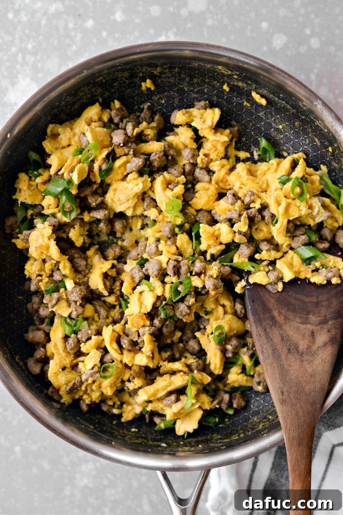 Crispy Hash Brown Morning Burritos 11 Sprinkle in green onion and stir to combine.