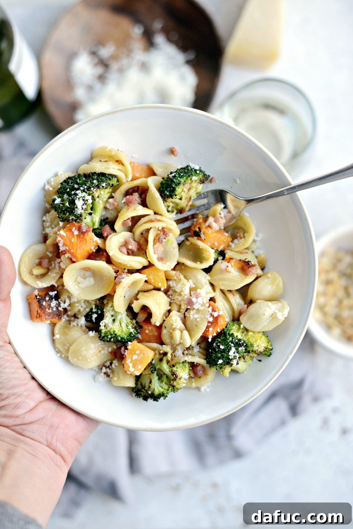 25+ Simple Dinners for Busy Weeknights 19 Orecchiette with Pancetta, Butternut Squash and Broccoli, an easy, light, and healthy pasta.