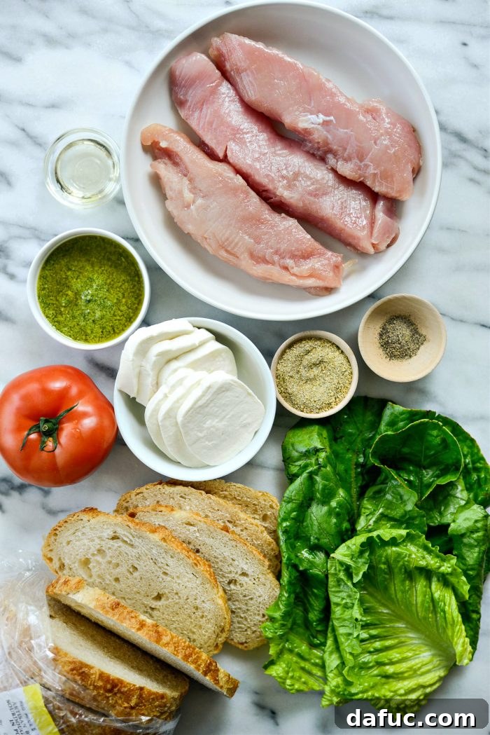 Appetizing shot of the completed Grilled Turkey Pesto Sandwich