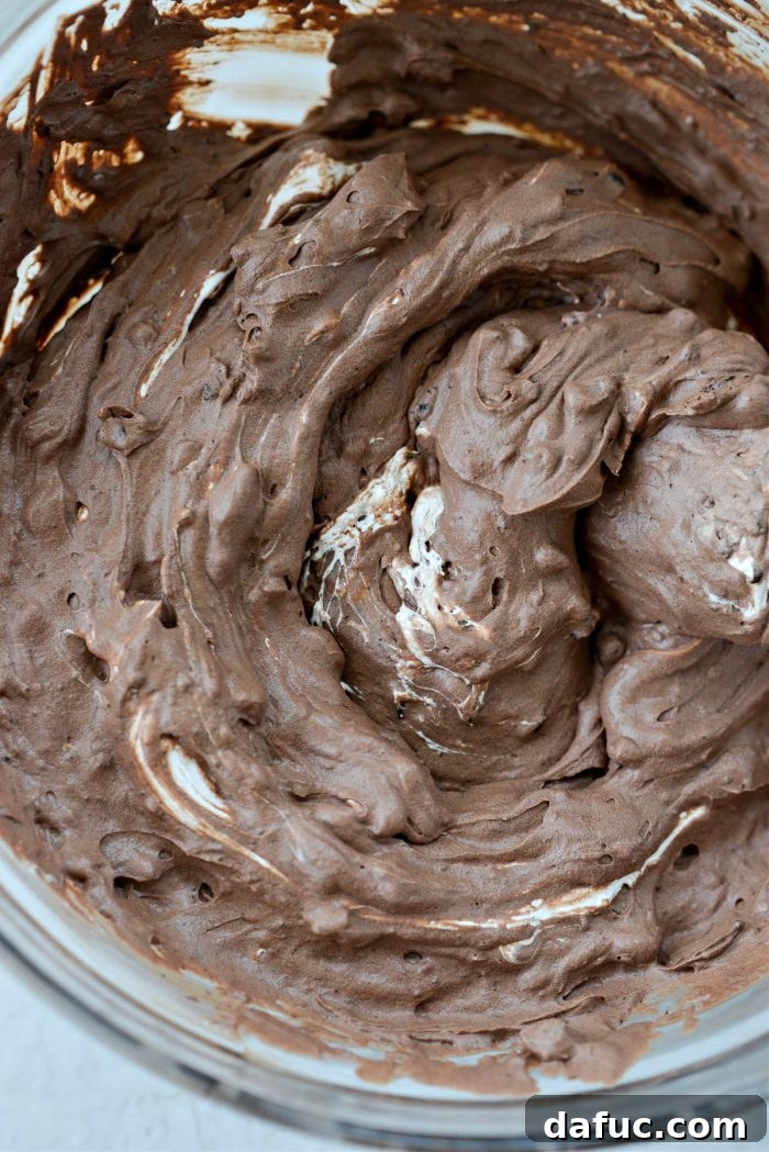 Blissful No-Churn Hash Indulgence 18 Marshmallow creme gently folded into the ice cream base, creating ribbons