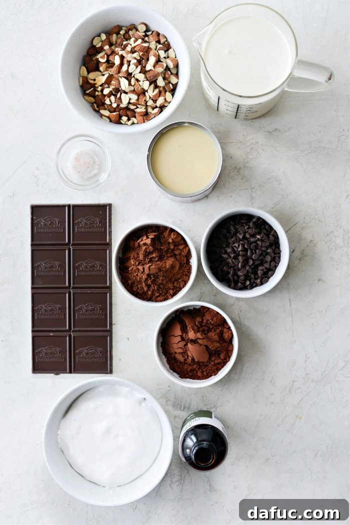 Blissful No-Churn Hash Indulgence 4 Ingredients laid out for No-Churn Heavenly Hash Ice Cream preparation