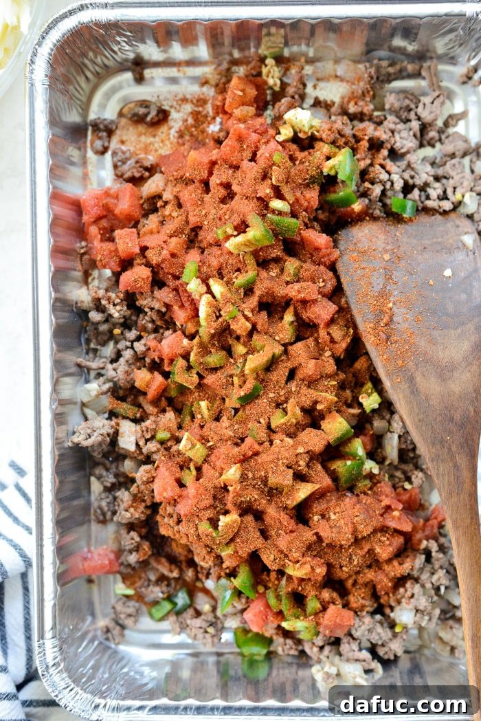 Irresistible Smoked Chile Queso 10 measure and add taco seasoning