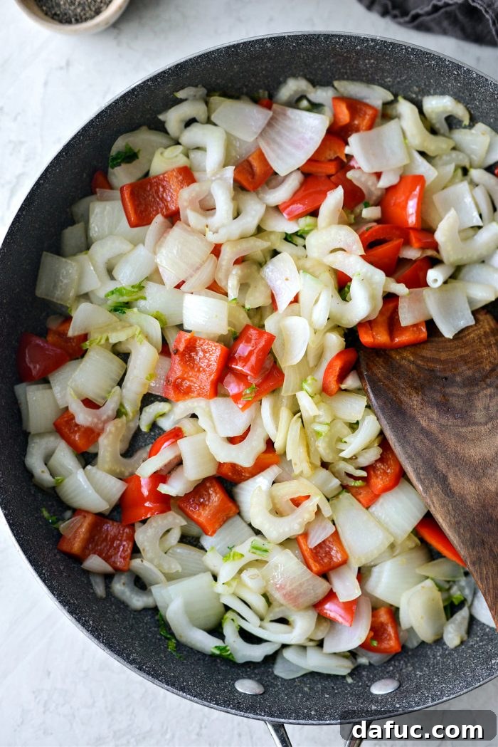 Stir-fried vegetables in a skillet