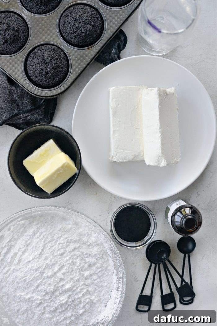 Dark Velvet Delights 17 black cream cheese frosting