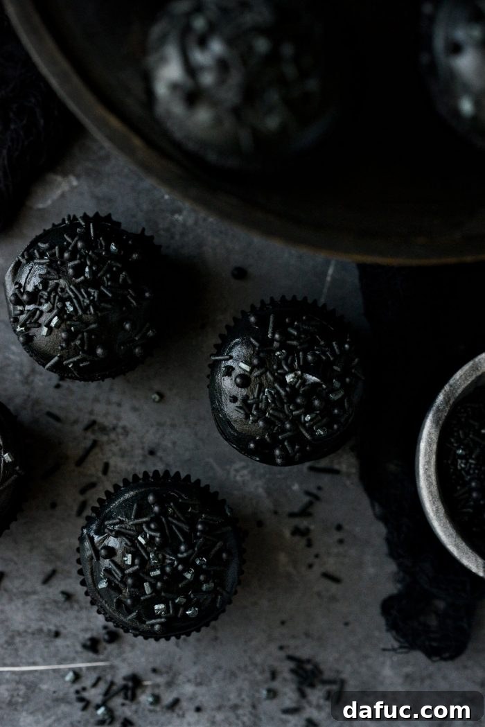 Dark Velvet Delights 3 Black Velvet Cupcakes
