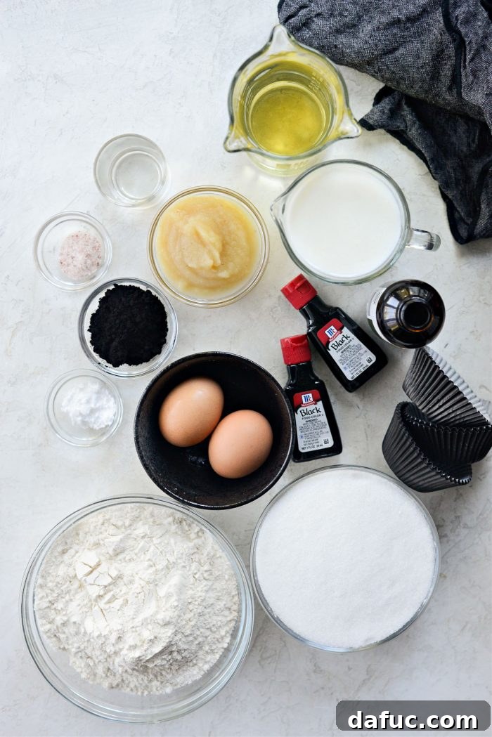 Dark Velvet Delights 4 ingredients for Black Velvet Cupcakes