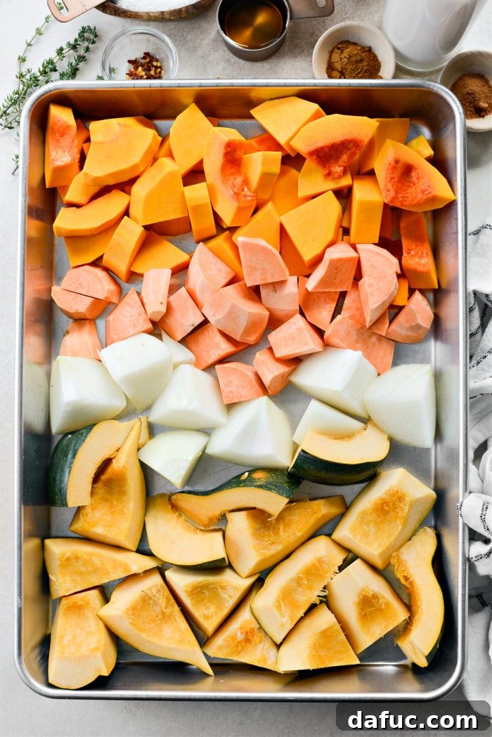 vegetables in large roasting pan
