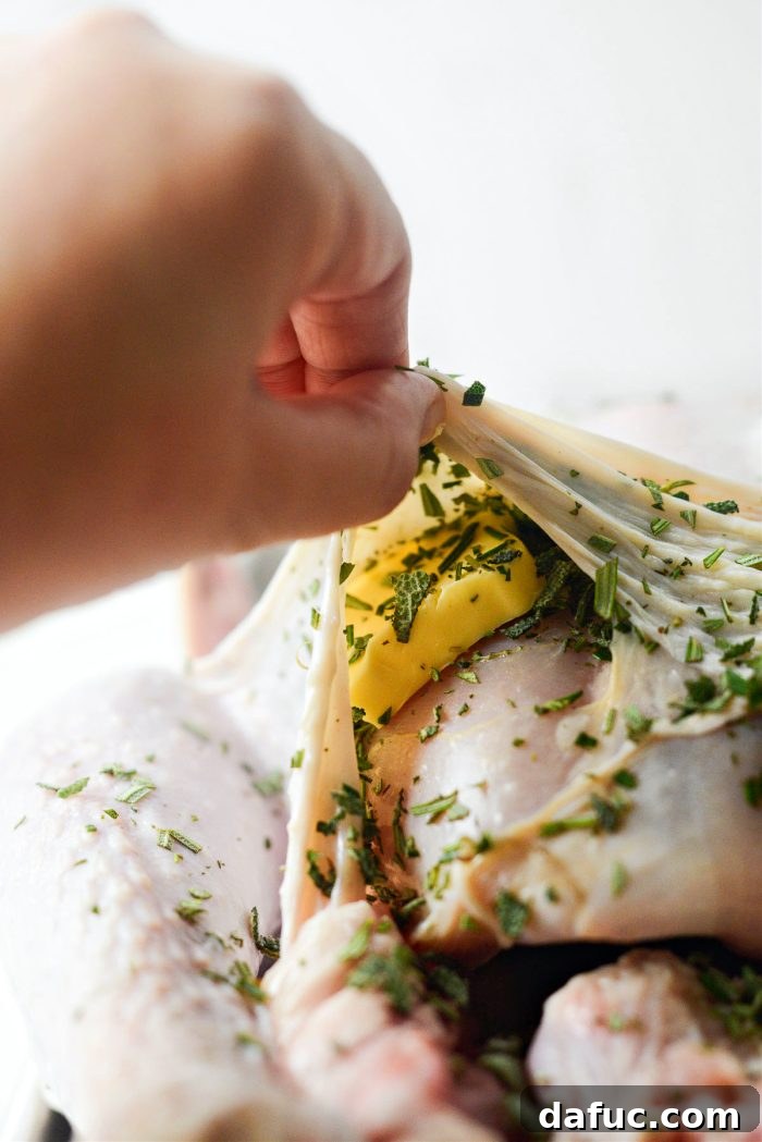 Succulent Apple and Herb Roasted Turkey 8 add in butter and herbs
