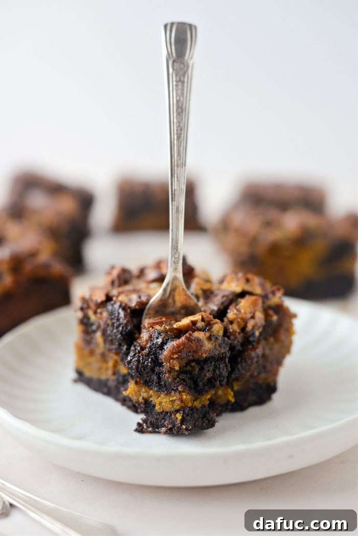 Spiced Pumpkin Pecan Brownies 2 Pumpkin Pecan Pie Brownies - a rich and decadent treat