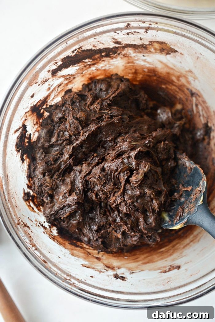 Spiced Pumpkin Pecan Brownies 15 Combining brownie batter