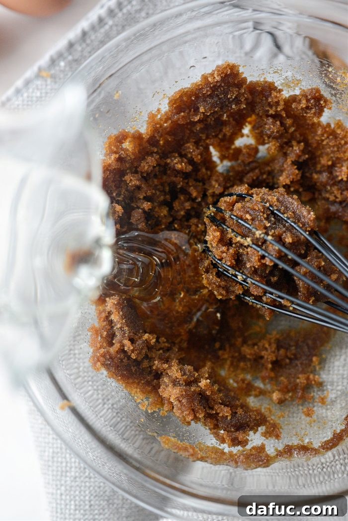 Spiced Pumpkin Pecan Brownies 27 Whisking in sugar, salt, and corn syrup