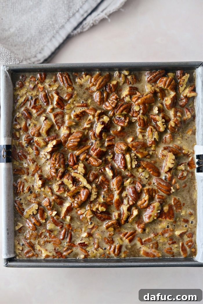 Spiced Pumpkin Pecan Brownies 33 Spreading and baking the combined dessert