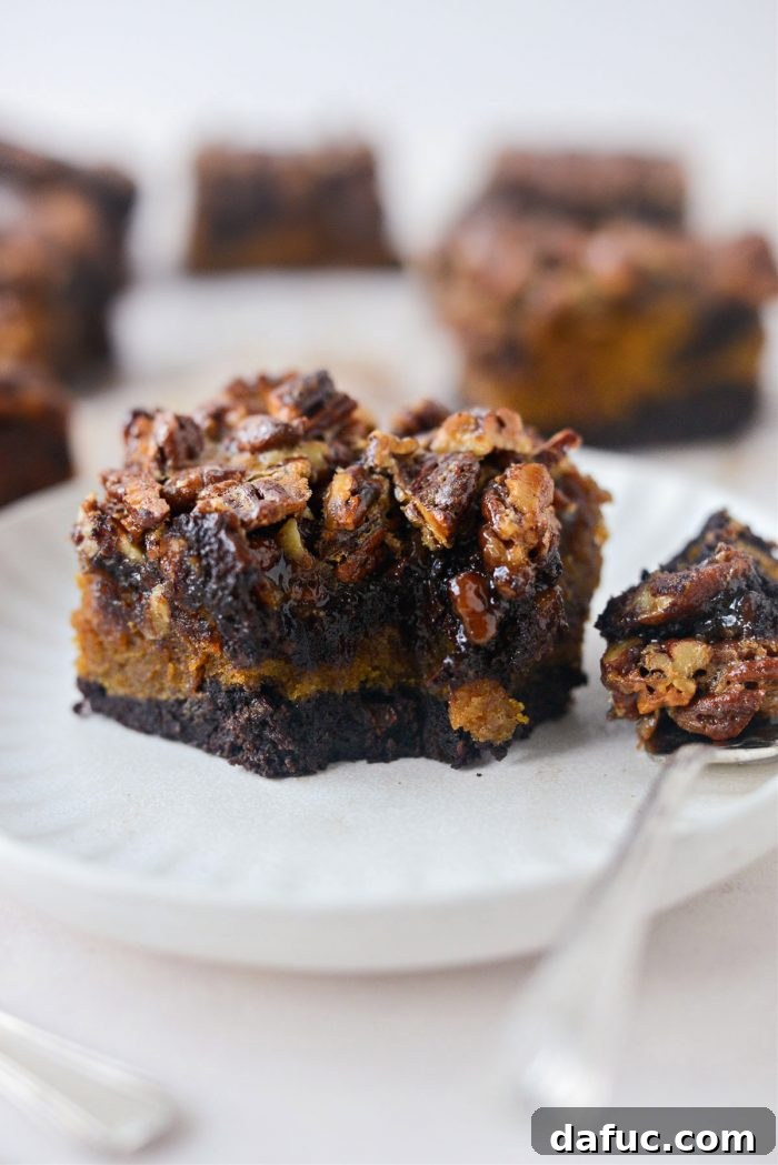 Spiced Pumpkin Pecan Brownies 36 Close-up of a Pumpkin Pecan Pie Brownie