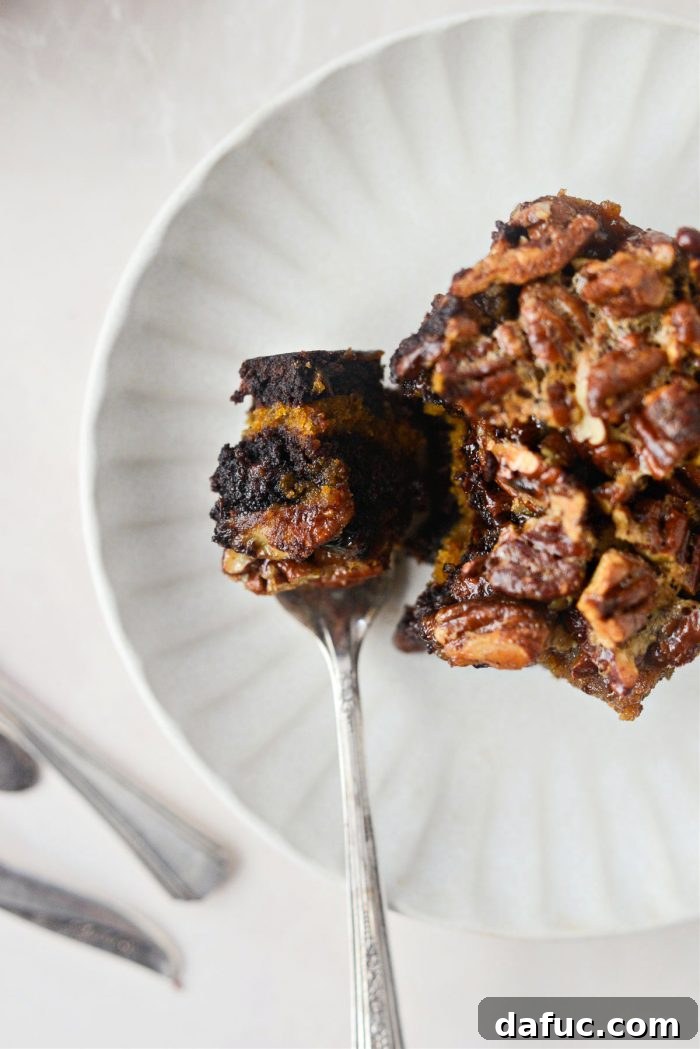 Spiced Pumpkin Pecan Brownies 37 Pumpkin Pecan Pie Brownies on a serving dish