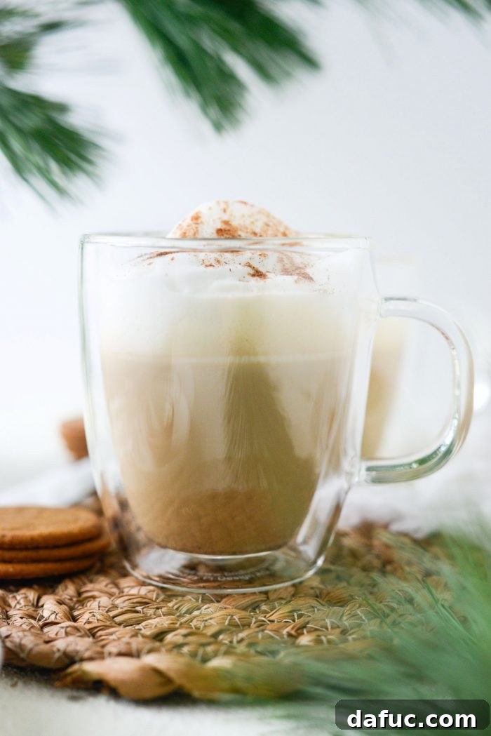 Classic Eggnog Latte with Nutmeg and Cinnamon