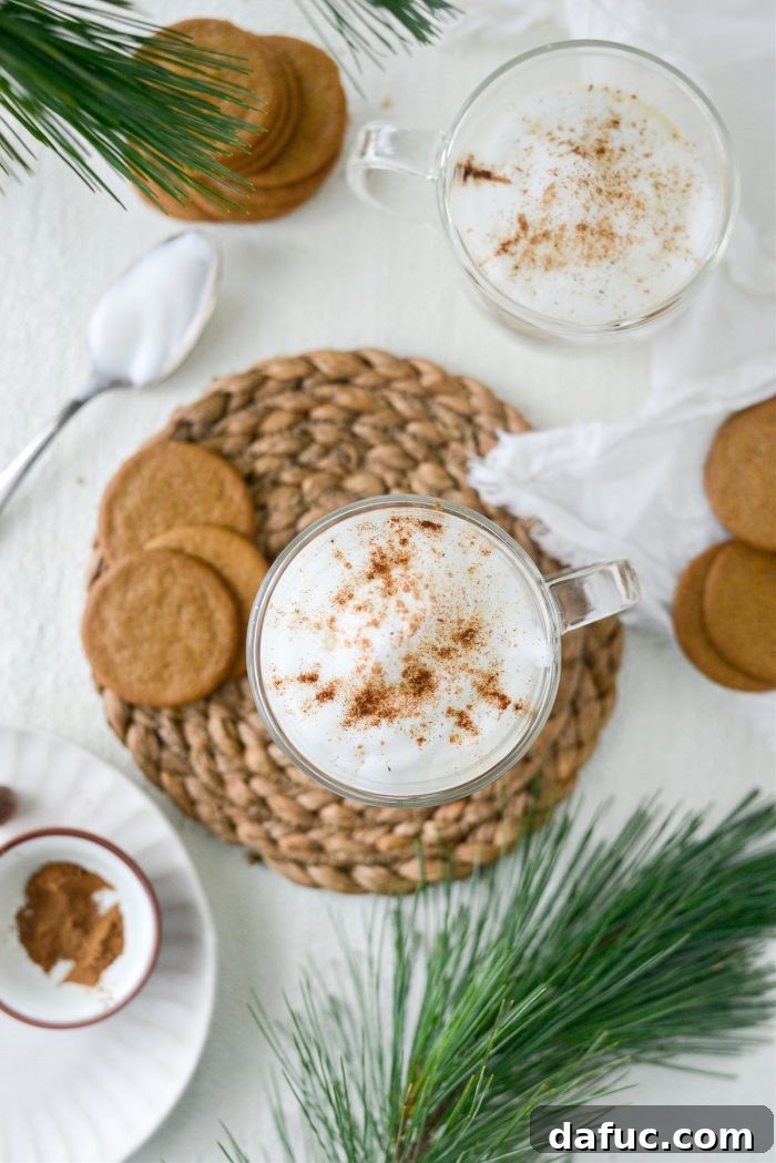 Eggnog latte is a great way to use up leftover eggnog